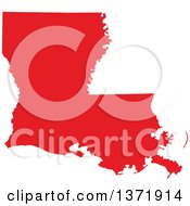 Clipart Of A Republican Political Themed Red Silhouetted Shape Of The State Of Louisiana USA Royalty Free Vector Illustration
