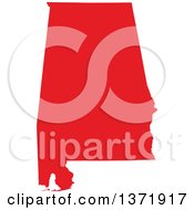 Clipart Of A Republican Political Themed Red Silhouetted Shape Of The State Of Alabama USA Royalty Free Vector Illustration