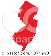Clipart Of A Republican Political Themed Red Silhouetted Shape Of The State Of New Jersey USA Royalty Free Vector Illustration by Jamers