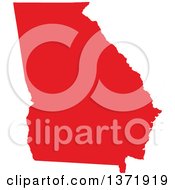 Clipart Of A Republican Political Themed Red Silhouetted Shape Of The State Of Georgia USA Royalty Free Vector Illustration