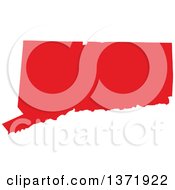 Clipart Of A Republican Political Themed Red Silhouetted Shape Of The State Of Connecticut USA Royalty Free Vector Illustration