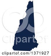 Democratic Political Themed Navy Blue Silhouetted Shape Of The State Of New Hampshire USA by Jamers