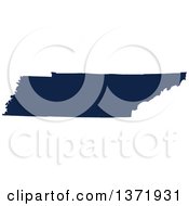 Democratic Political Themed Navy Blue Silhouetted Shape Of The State Of Tennessee Usa