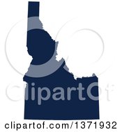 Clipart Of A Democratic Political Themed Navy Blue Silhouetted Shape Of The State Of Idaho USA Royalty Free Vector Illustration