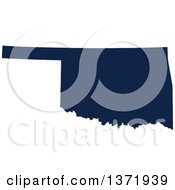 Democratic Political Themed Navy Blue Silhouetted Shape Of The State Of Oklahoma USA by Jamers