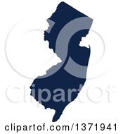 Democratic Political Themed Navy Blue Silhouetted Shape Of The State Of New Jersey Usa