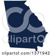 Clipart Of A Democratic Political Themed Navy Blue Silhouetted Shape Of The State Of Georgia USA Royalty Free Vector Illustration