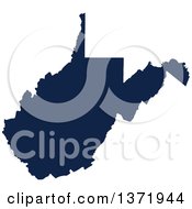 Poster, Art Print Of Democratic Political Themed Navy Blue Silhouetted Shape Of The State Of West Virginia Usa