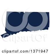 Poster, Art Print Of Democratic Political Themed Navy Blue Silhouetted Shape Of The State Of Connecticut Usa