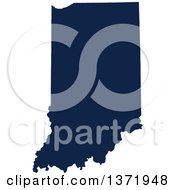 Democratic Political Themed Navy Blue Silhouetted Shape Of The State Of Indiana Usa