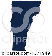 Clipart Of A Democratic Political Themed Navy Blue Silhouetted Shape Of The State Of Vermont USA Royalty Free Vector Illustration by Jamers