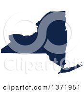 Poster, Art Print Of Democratic Political Themed Navy Blue Silhouetted Shape Of The State Of New York Usa