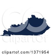 Democratic Political Themed Navy Blue Silhouetted Shape Of The State Of Kentucky Usa