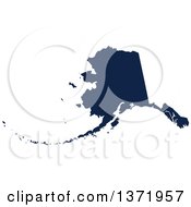 Democratic Political Themed Navy Blue Silhouetted Shape Of The State Of Alaska Usa