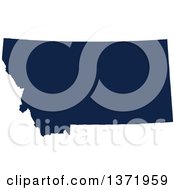 Democratic Political Themed Navy Blue Silhouetted Shape Of The State Of Montana Usa