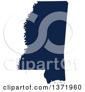 Democratic Political Themed Navy Blue Silhouetted Shape Of The State Of Mississippi Usa