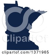 Democratic Political Themed Navy Blue Silhouetted Shape Of The State Of Minnesota USA by Jamers