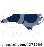 Poster, Art Print Of Democratic Political Themed Navy Blue Silhouetted Shape Of The State Of North Carolina Usa