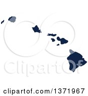 Democratic Political Themed Navy Blue Silhouetted Shape Of The State Of Hawaii Usa