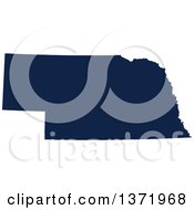 Democratic Political Themed Navy Blue Silhouetted Shape Of The State Of Nebraska Usa