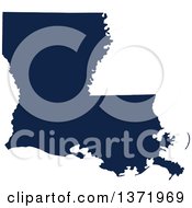 Clipart Of A Democratic Political Themed Navy Blue Silhouetted Shape Of The State Of Louisiana USA Royalty Free Vector Illustration