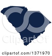 Democratic Political Themed Navy Blue Silhouetted Shape Of The State Of South Carolina USA by Jamers