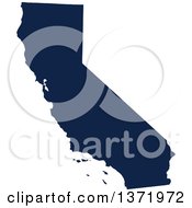 Clipart Of A Democratic Political Themed Navy Blue Silhouetted Shape Of The State Of California USA Royalty Free Vector Illustration