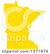 Yellow Silhouetted Map Shape Of The State Of Minnesota United States