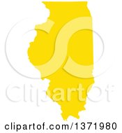Yellow Silhouetted Map Shape Of The State Of Illinois United States