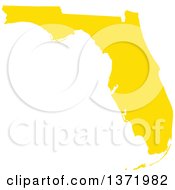 Yellow Silhouetted Map Shape Of The State Of Florida United States