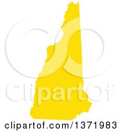 Clipart Of A Yellow Silhouetted Map Shape Of The State Of New Hampshire United States Royalty Free Vector Illustration by Jamers