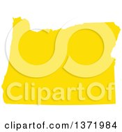 Clipart Of A Yellow Silhouetted Map Shape Of The State Of Oregon United States Royalty Free Vector Illustration