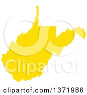 Clipart Of A Yellow Silhouetted Map Shape Of The State Of West Virginia United States Royalty Free Vector Illustration by Jamers