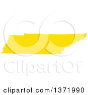 Clipart Of A Yellow Silhouetted Map Shape Of The State Of Tennessee United States Royalty Free Vector Illustration