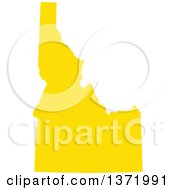 Poster, Art Print Of Yellow Silhouetted Map Shape Of The State Of Idaho United States