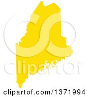 Yellow Silhouetted Map Shape Of The State Of Maine United States