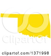Yellow Silhouetted Map Shape Of The State Of Oklahoma United States