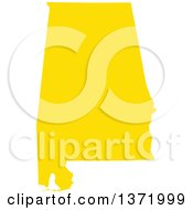 Clipart Of A Yellow Silhouetted Map Shape Of The State Of Alabama United States Royalty Free Vector Illustration