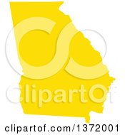 Poster, Art Print Of Yellow Silhouetted Map Shape Of The State Of Georgia United States