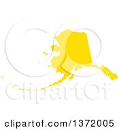 Poster, Art Print Of Yellow Silhouetted Map Shape Of The State Of Alaska United States