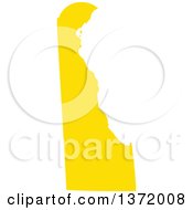 Clipart Of A Yellow Silhouetted Map Shape Of The State Of Delaware United States Royalty Free Vector Illustration