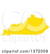 Yellow Silhouetted Map Shape Of The State Of Kentucky United States