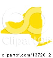 Clipart Of A Yellow Silhouetted Map Shape Of The State Of New York United States Royalty Free Vector Illustration