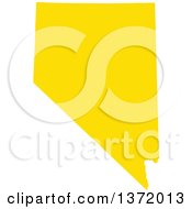 Yellow Silhouetted Map Shape Of The State Of Nevada United States