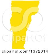 Yellow Silhouetted Map Shape Of The State Of Vermont United States