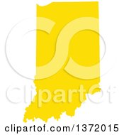 Poster, Art Print Of Yellow Silhouetted Map Shape Of The State Of Indiana United States