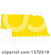 Clipart Of A Yellow Silhouetted Map Shape Of The State Of Nebraska United States Royalty Free Vector Illustration