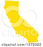 Yellow Silhouetted Map Shape Of The State Of California United States