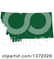 Dark Green Silhouetted Map Shape Of The State Of Montana United States