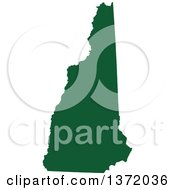 Dark Green Silhouetted Map Shape Of The State Of New Hampshire United States